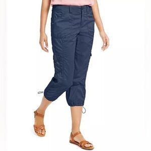 Style & Co Women's Plus Bungee Mid Rise Comfort Waist Capri 20W Blue